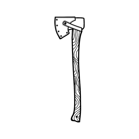 Axe illustration for natural item, with detailed vectorのイラスト素材