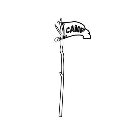 Stick Flag illustration for Adventure item, with detailedのイラスト素材