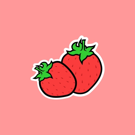 Strawberry Stickerのイラスト素材