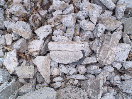 Pile of concrete wasteの写真素材