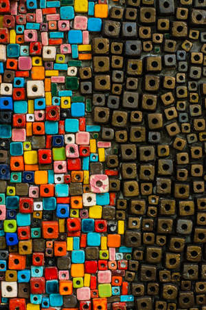 colorful ceramic wallの写真素材