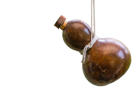 chinese water canteen isolated on white backgroundの写真素材