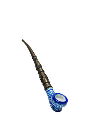 antique precious pipe isolated on white の写真素材