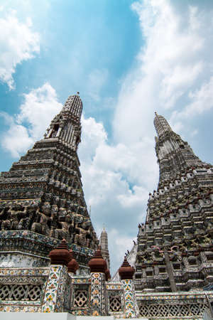 beautiful pagoda in Thailand with clear sky on backgroundの写真素材