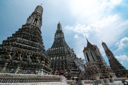 beautiful pagoda in Thailand with clear sky on backgroundの写真素材