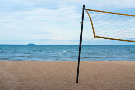 volleyball net on the beach in morning at Pattaya beach, Thailandの写真素材