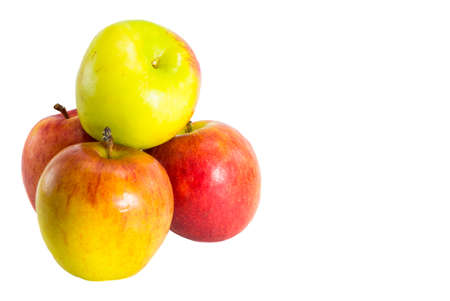 red fresh apples isolated on white backgroundの写真素材