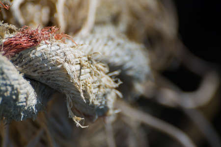 macro shot of complicated rope : the concept of problems and confusionの写真素材