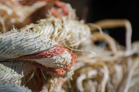 macro shot of complicated rope : the concept of problems and confusionの写真素材