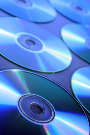 CD's (compact disc) in blue mood