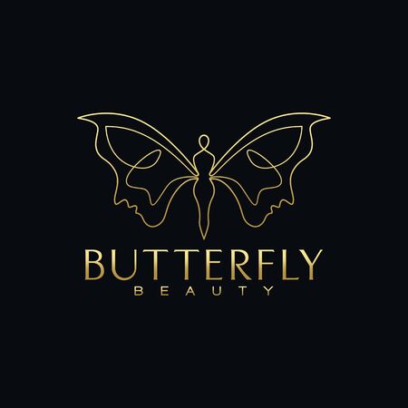 Beauty Butterfly Face Logo designのイラスト素材