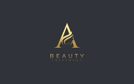 Letter A Beauty Face Logo Designのイラスト素材