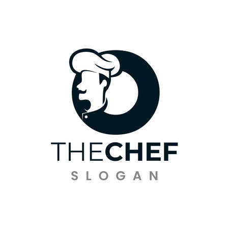 Letter O Chef Logo , Initial Restaurant Cook Vector Designのイラスト素材