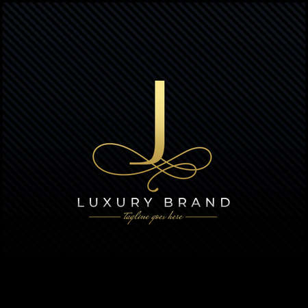 Illustration pour Initial J Luxury Letter Logo Design , Elegance Wedding Initial Monogram - image libre de droit