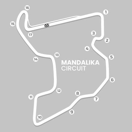 Mandalika Circuit Vector , Indonesia International Race Trackのイラスト素材