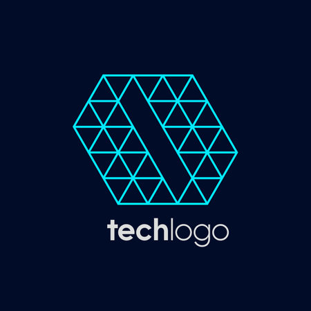 Letter O Triangle Polygon Tech Logoのイラスト素材