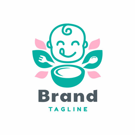 Yummy Baby And Kids Food Logo Designのイラスト素材