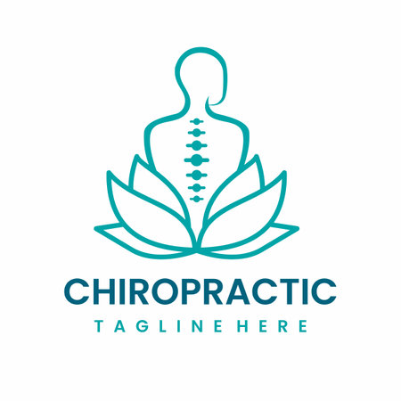 Lotus Chiropractic logo design, Backbone Spine Iconのイラスト素材
