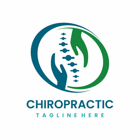 Chiropractic logo design, Backbone Spine Iconのイラスト素材