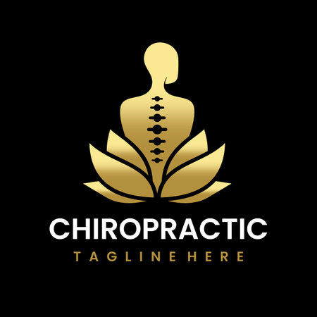 Lotus Chiropractic logo design, Backbone Spine Iconのイラスト素材