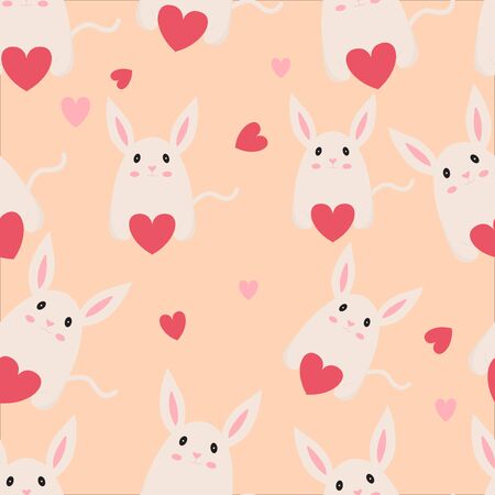 illustration vector graphic seamless pattern rabbit, good use wallpaper, fabric, textilesのイラスト素材