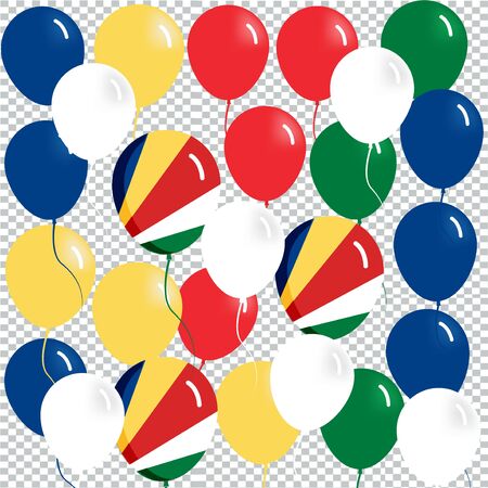 Seychelles party balloon concept national day, design template balloon happy national day background  vector celebration.のイラスト素材