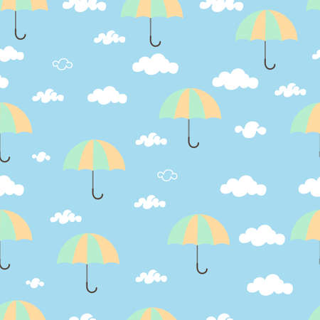 illustration design graphic of seamless pattern  umbrella and skyのイラスト素材