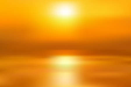 Motion blur tropical sunset beach with a background of abstract ocean waves bokeh sun light. Copy the summer vacation room and business travel concept. Antique tone color filter style.のイラスト素材