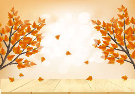autumn background with fallen leavesのイラスト素材