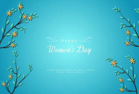 Happy international women's day with flowersのイラスト素材