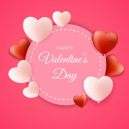 valentine's day background with love balloonsのイラスト素材
