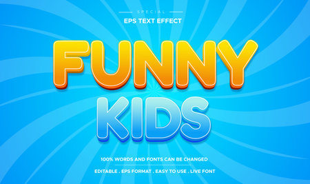 Editable text effect funny kids styleのイラスト素材