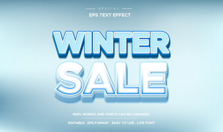 Editable text effect  winter sale styleのイラスト素材