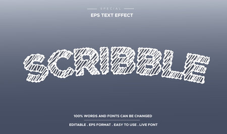 editable text effect scribble style cartoon comic title templateのイラスト素材