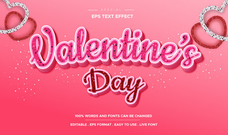 Editable text effect valentine day styleのイラスト素材