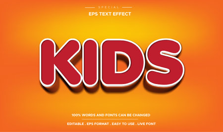 kids style 3d editable text effectのイラスト素材