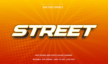Text style 3d effect Street bold mockupのイラスト素材