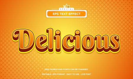 delicoius text effect editable bannerのイラスト素材