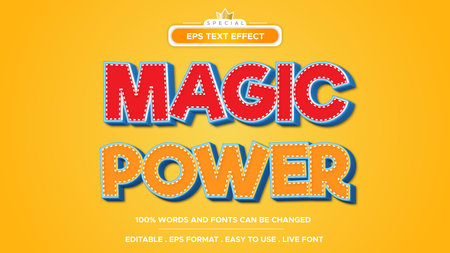 Editable text effect, Magic Power styleのイラスト素材