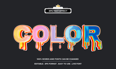 Colorful effect text editableのイラスト素材