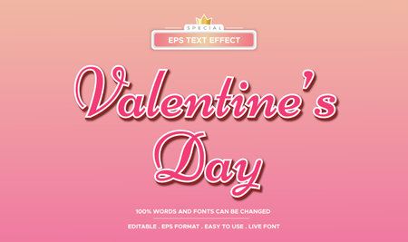 Valentine's day text effect editableのイラスト素材