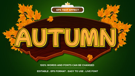 Autumn 3d editable text effect suitable for autumn themed eventsのイラスト素材
