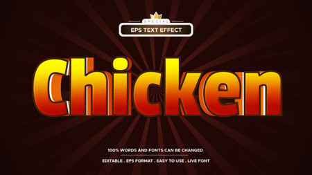Food Chicken text effect editableのイラスト素材
