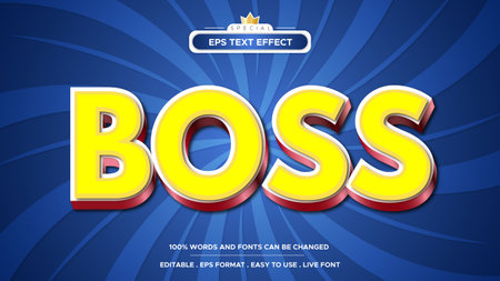 Boss text effect 3d editable styleのイラスト素材