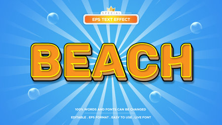 Beach text effect 3d editable styleのイラスト素材