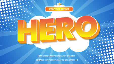 Heroes text effect editable cartoon and comic text styleのイラスト素材