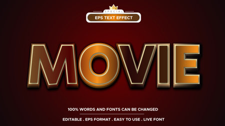 Editable text effect, Movie styleのイラスト素材