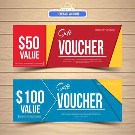 Gift voucher template, holographic styleのイラスト素材