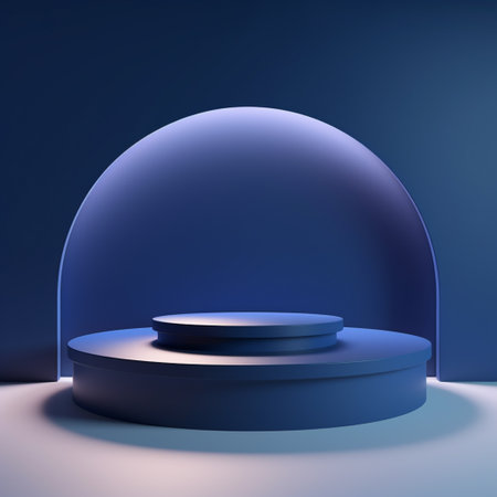 elegant background with a pedestal and a showcase. 3d illustrationの素材