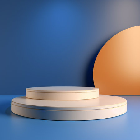 elegant background with a pedestal and a showcase. 3d illustrationの素材